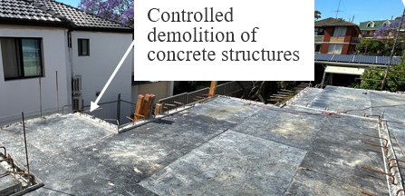 Concrete demolition using jackhammer